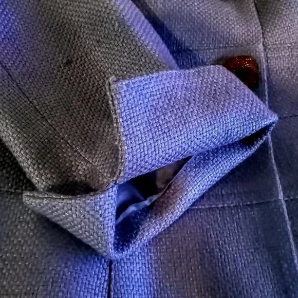 Vintage Kay Unger Periwinkle Blue Silk Belted Skirt Suit NWT